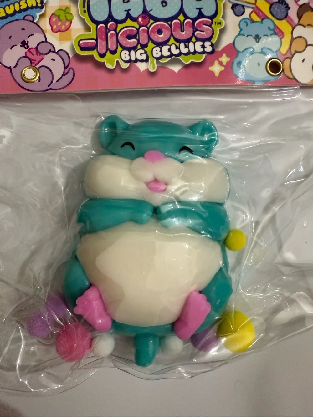 Taba-licious Teal & White Squishy Hamster Kids Learning Toy